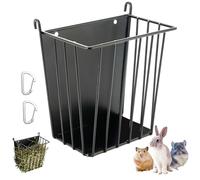 LUAVIARU Upgrades Rabbit Hay Feeder, Guinea Pig Hay Feeder, Metal Frame Hay Rack with Adjustable Hook, Less Waste for Guinea Pig,