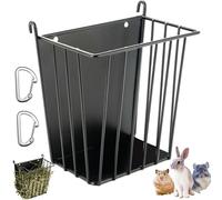 LUAVIARU Upgrades Rabbit Hay Feeder - Guinea Pig Hay Feeder - Metal Frame Hay Rack with Adjustable Hook - Less Wasted - for Guinea Pigs - Chinchilla Bunny Cage Accessories - Bunny Feeder
