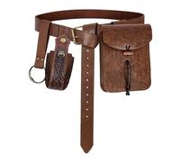 Luazuri Medieval Faux Leather Belt Bag, Renaissance Belt Pouch Cosplay Accessories for LARP, Vintage Pirate Waist Bag Cosplay for Ren Faire., Brown, Medieval Faux Leather Belt Bag, Renaissance Belt