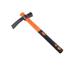 LUBAN Bricklayer's Hammer with Heavy Duty Forged Adze and Ergonomic Non-Slip Handle 38.5mm/15inch Dual Head Hammer Hoe for Gardening Hunting Outdoor Landscaping