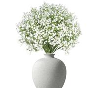 Lubarion 6 Pcs Artificial Flowers, Faux Flowers Real Touch Gypsophila Baby's Breath for Home Wedding Party DIY Decor, Fake Floral Bouquet, Silk Flowers in Bulk Arrangement