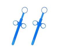 Lube Applicator Injectors, 2 Pcs Lube Applicator Launcher with Smooth Rounded Tip, Reusable Lubricant Tube Shooter, for Men Women Couples (Blue)