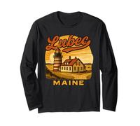 Lubec Maine West Quoddy Head Lighthouse Souvenir Long Sleeve T-Shirt