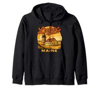 Lubec Maine West Quoddy Head Lighthouse Souvenir Zip Hoodie