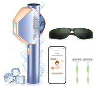 LUBEX Smart Permanent IPL Laser Hair Removal for Woman and Men, Painless Sapphire Ice-Cooling, Alternative to Salon, Bikini Shaver, Facial Epilator for Armpits Back Legs Arms Face Bikini Glow 6 A+