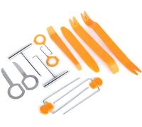Lubgitsr 12 Pcs Auto Trim Removal Tool, Auto Door Clip Panel Trim Removal Tool Kits Stereo Radio Interior Light Repair Tool Kit for Car Radio Stereo Door Audio Panel Trim, Orange