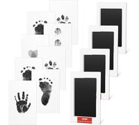 Lubgitsr Baby Footprint Kit & Handprint Kit, 4 Inkless Ink Pads, 8 Imprint Cards, Safe for Baby Hands and Feet, Family Keepsake Gifts for New Parents, Baby Shower Gifts 0-6 months