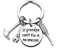 Lubgitsr Grandad Gifts Grandad Keyring Birthday Christmas Father's Day Gifts for Grandad Grandpa from Grandchildren, Gift for Grandad-If Grandad Can't Fix It No One Can
