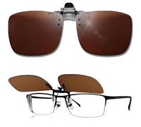 Lubgitsr Sunglasses, Polarized Flip Up Clip On Sunglasses For Men Women, Rimless Rectangle Clips On Flip Up Sunglasse, UV400 Protection, Fishing Anti Glare, HD Vision