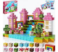 Lubibi 100PCS Unicorn Magnetic Blocks, Magnetic Building Blocks Tiles Cubes, Learning STEM Educational，Creative Blocks Kids Games，Stacking Sensory Toys for 3+ Kids Boys Girls Birthday Gifts
