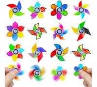 Lubibi 12PCS Fidget Spinners Sensory Toy Set，Novelty& Colorful Windmills Finger Hand Spinner，Party Bag Fillers Gift for Kids, Stress Relief & Anxiety, Office Classroom Desk Toy Gift for Adults ADHD