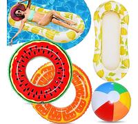 Lubibi 4-Pack Swim Rings, Inflatable Swim Rings, Pool Floating Hammocks, Water Toys, Summer Beach Water Float Party, Adults & Kids