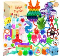 Lubibi 40 PCS Fidget Toys Set for Kids, Fidget Sensory Toys Pack With Stab Pop Toy, Infinite Cube For Autism, ADHD, Stress Relief, Anti-Anxiety Toys Fidget Box Gift for Children, Teen, Student