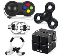 Lubibi 5 Piece Fidget Toys Pack for Sensory Play, With Fidget Pad, Key Chain,Tangle Rope, Anxiety Relief for Teens and Anger Management, Stress Relief Gift Set for Children and Adults
