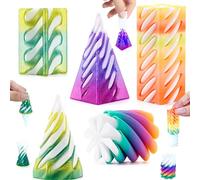 Lubibi 5PCS Spiral Cone Fidget Toy Set, 3D Printed Impossible Cone, Safe&Durable Fidget Cone, Suitable for relaxation Fidget Toys Cone, Mini Stress Relief Desk Decorations Toy For Kids Adult Present