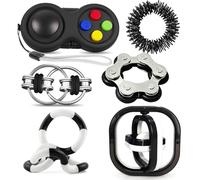 Lubibi 6 PCS Fidget Toys Pack for Sensory Play,With Fidget Pad, 3D Infinite Flip Toy,Six Roller Chain,Tangle Rope, Anxiety Relief for Teens and Anger Management,Stress Relief Gift Set for Kids&Adults