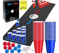 Lubibi 82PCS Beer Pong Set,Adult Drinking Game Cup Kit Bar Pub Party Supplies, Pre-Drinks, Hen Party, Student Night, Drinking Games Set with Rule Booklet Red Blue Beer Pong Cups