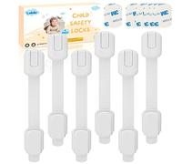 Lubibi Child Safety Locks 6 Pack Adjustable Cupboard Locks for Children Baby Proof Safety Guards Kit Safety Locks for Cupboard Cabinet Fridge Drawers Dishwasher Toilet No Drilling No Tools Needed