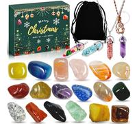 Lubibi Crystals Advent Calendar 2025, Christmas Countdown Advent Calendar for Kids with 24 Gemstones Collection Rocks And Minerals for Explore Learning Toy Collection Gifts for Girls Boys