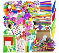 Lubibi DIY Craft Kits with Box, Craft Art Supply, Pipe Cleaners, Googly Eyes, Feathers, Beads - Education Gift for Kids Ages 4-12