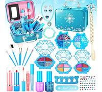 Lubibi Kids Makeup Toy Set Age 3+ For Girls, Washable Real Makeup Kit With Nail Polish Eye-shadow Lipstick, Christmas Birthday Princess Gift for Little Girls Ages 3 4 5 6 7 8 9 10