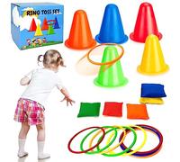Lubibi Mini Ring Toss Party Game for Kids, Mini Garden Games Set, Toddler Bean Bag Toss Game Set - Classic Carnival Throwing Games for Sports Day Kit, Outdoor Indoor Activity for Kids 3 4 5 years old