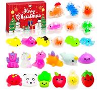 Lubibi Mochi Squishy Toy Advent Calendar 2025, 24PCS Animals Sensory Advent Calendar with Strawberry, 24 Day Countdown Christmas Advent Calendar Gift, Relief Stress, Christmas Surprises for Girls/Boys