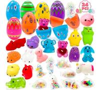 Lubibi Prefilled Easter Eggs With 24 pcs Mochi Squishy Toy, Easter Basket Stuffers Animals Squeeze Toys Fidget Toy For Easter Egg Hunt Filler Stuffer Party Supplies Favors For Kid