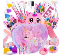 Lubibi Unicorn Makeup Sets For Girls, 21PCS Kids Washable Make Up Starter Kit With Unicorn cosmetic bag, Children Princess Pretend Games Toys Presents,Gifts For Girls Age 3 4 5 6 7 8 9 10 Year Old