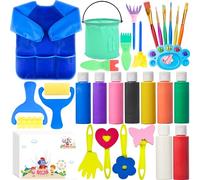 Lubibi Washable Finger Paints Set For Kids,Non-Toxic 9 Vibrant Colors(60ml),Baby Safe Paint for Hand and Feet, Toddlers Children Paint Sets Drawing Toys Painting Tool for Toddlers Early Education