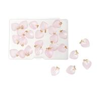 LUBINGSHINE 24pcs Heart Shape Glass Pendants, Pink Love Heart Crystal Charms Pendant for Valentine's Day Necklace Bracelet Earrings Jewelry Making (Pink 24pcs)