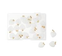LUBINGSHINE 24pcs Heart Shape Glass Pendants, White Love Heart Crystal Charms Pendant for Valentine's Day Necklace Bracelet Earrings Jewelry Making (White 24pcs)