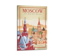 LubinLAJ Moscow Russia Vintage Travel Poster Canvas Wall Art Decorative Bedroom Modern Home Print Picture 08x12inch(20x30cm)