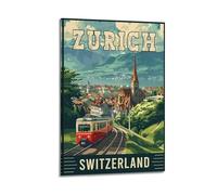 LubinLAJ Zurich Switzerland Vintage Travel Poster Art Print Wall Photo Paint Hanging Picture Family Bedroom Decor 24x36inch(60x90cm)