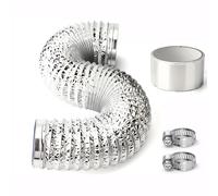 LUBIYACK 4 Inch 10 Feet Flexible Aluminum Foil Duct Hose Kit - Range Hood Ventilation Duct with 2 Large Clamps & Aluminum Foil Tape, for Kitchen Exhaust Fan, HVAC, Dryer Vent