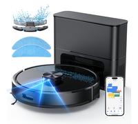 Lubluelu Robot Vacuum Cleaner with Suction Station 3-in-1, 4000Pa Vacuum Cleaner Robot with Wiping Function, Robot Vacuum Cleaner with Laser Navigation App Control, Ideal for Pet Hair, Carpets, Hard;L
