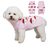 LUBOT New Ugly Christmas Sweaters for Puppy Cute Funny Wintertime and Holiday Parties Knitted Pullover Sweater Santa Small Dog Pink Santa Medium