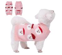 LUBOT New Ugly Christmas Sweaters for Puppy Cute Funny Wintertime and Holiday Parties Knitted Pullover Sweater Santa Small Dog Pink XXX-Large