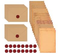 LUBOXIN 48 Pcs Vintage Writing Paper and Envelopes Love Letter Writing Set | 16 Envelopes, 16 A5 Letter Paper and 16 Wax Seal Stickers, Letter Writing Set for Wedding Birthday Valentine's Day