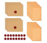LUBOXIN 48 Pcs Vintage Writing Paper and Envelopes Love Letter Writing Set | 16 Envelopes, 16 A5 Letter Paper and 16 Wax Seal Stickers, Letter Writing Set for Wedding Birthday Valentine's Day