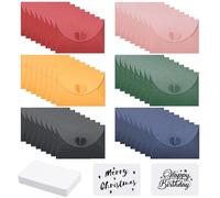 LUBOXIN Mini Cute Lovely Coloured Envelopes with Heart Clasp, 48 Pcs with 48 Blank Cards for Gift Cards, Christmas, Thanksgiving, Wedding, Birthday Party Supplies
