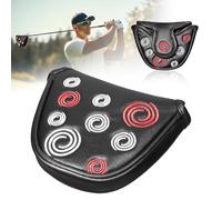 LUBOXIN Putter Head Covers, 1Pcs Black Mallet Putter Headcover, PU Leather Golf Putter Head Covers Fit for Odyssey Putters Covers, Protection for Golf Clubs Head (Black)