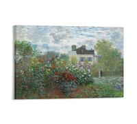 LUBOYANG Claude Monet The Garden of Monet at Argenteuil Poster; Canvas Print Poster Wall Art Decorative Painting; Frame; 24x36inch(60x90cm)