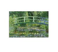 LUBOYANG Claude Monet Water Lilies & Japanese Bridge Poster; Canvas Print Poster Wall Art Decorative Painting; Unframe; 20x30inch(50x75cm)