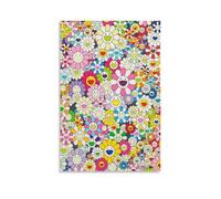 LUBOYANG Takashi Murakami Painting Poster Flowers with Smiley 4 Canvas Print Wall Art Poster Decorative Painting; Unframe; 12x18inch(30x45cm)