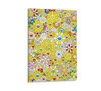 LUBOYANG Takashi Murakami Poster Flowers with Smiley Art Poster; Canvas Print Poster Wall Art Decorative Painting; Frame; 08x12inch(20x30cm)