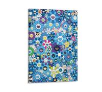 LUBOYANG Takashi Murakami Poster Takashi Murakami Flowers with Smiley Faces Art Poster; Canvas Print Poster Wall Art Decorative Painting; Frame; 08x12inch(20x30cm)