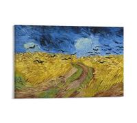 LUBOYANG Wheat Field with Crows by Vincent Van Gogh Poster; Canvas Print Poster Wall Art Decorative Painting; Frame; 08x12inch(20x30cm)