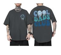 Lubpow Dad Shirt Cool Dads Club Tshirt for Men Oversized Daddy T-Shirts Funny Letter Graphic Printed Tees Father's Day Tops, Deep Gray, Large