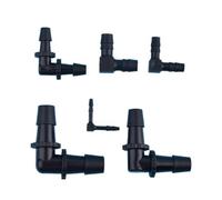 LUbrel PVC Pipe Fittings,2 PCS Black PP 90 Degree Equal Diameter Elbow 2.4-12.5mm, Corrosion-resistant Plastic Right Angle Connection Hose L-shaped Water Supply Pipe Fittings(9.5 * 9.5mm)